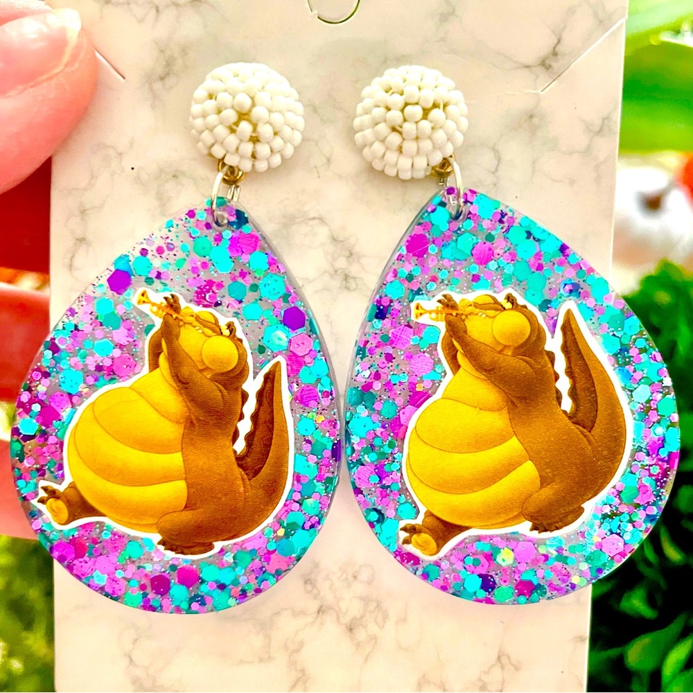 Louis The Alligator Acrylic Earrings